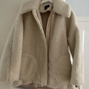 Theory Ivory Cozy Teddy Coat